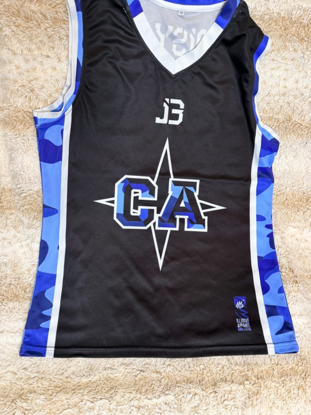Cali All Stars  Black & Blue Camo Basketball Jersey -J3